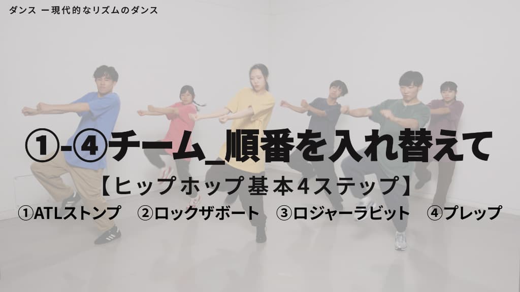 ヒップホップ　基本４ステップ