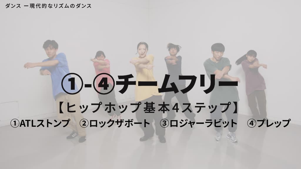 ヒップホップ　基本４ステップ